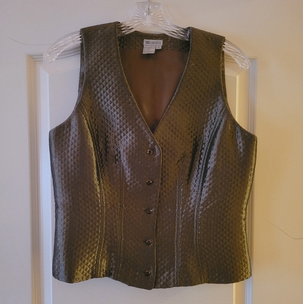 Worth Green Silk Blend Vest
